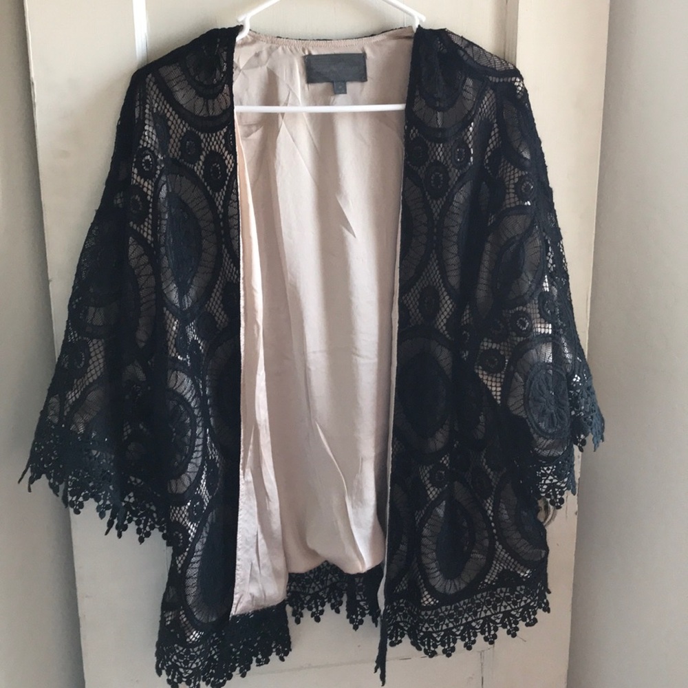 Black lace kimono